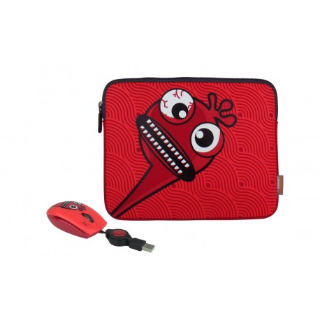 KIT FUNDA MOUSE LAP 14 B&F (ROJO) - Envío Gratuito