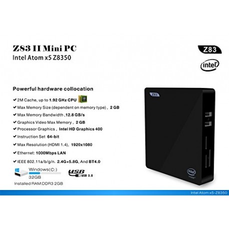 Beelink Z83-II Mini PC Intel Atom x5-Z8350 Processor Intel HD Graphics 400 - Envío Gratuito