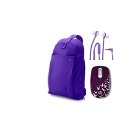 Mochila 14 Con Bundle AUDFONOS MOUSE Color Lila - Envío Gratuito