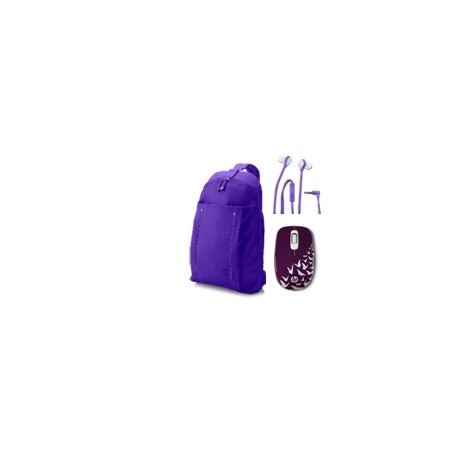 Mochila 14 Con Bundle AUDFONOS MOUSE Color Lila - Envío Gratuito