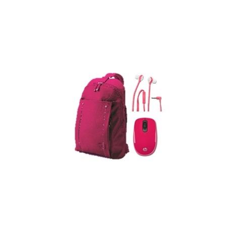 Mochila 14 Con Bundle AUDFONOS MOUSE Color Rosa - Envío Gratuito