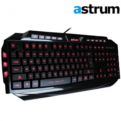 Astrum Elete Stealth LED Backlit USB Multimedia Gaming Keyboard (Black with Red Light Edition) - Envío Gratuito