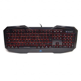 AULA SI-859 Backlit Gaming Keyboard with Adjustable Backlight Purple Red Blue USB Wired Illuminated Computer Keyboard - Envío Gr