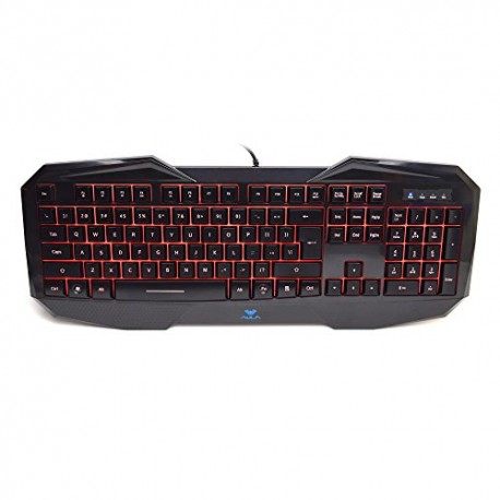 AULA SI-859 Backlit Gaming Keyboard with Adjustable Backlight Purple Red Blue USB Wired Illuminated Computer Keyboard - Envío Gr