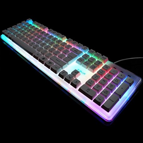 E-3lue E-BLUE K725 Waterproof Colorful Backlit Professional LED Gaming Keyboard with 8-Colors - Envío Gratuito