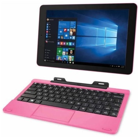 2017 Newest Premium High Performance RCA Cambio 10.1" 2-in-1 Touchscreen Tablet PC Intel Quad-Core Processor 2GB RAM Win 10-Pink