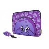 Kit De Funda 14 Y Mouse Color Morado bof y friends