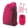 Mochila 14 Con Bundle AUDFONOS MOUSE Color Rosa