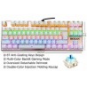BOXAN 87 Key Backlit Mechanical Keyboard, Colorful USB Wired Computer Gaming Keyboard for PC & Mac with Blue Switch - Rose Gold